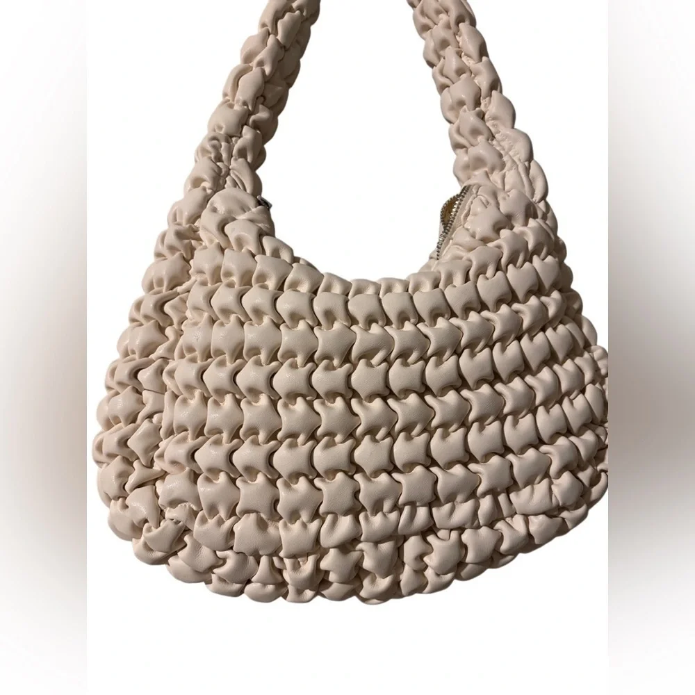 Bershka cream puffy lightweight bag polyester shoulder bag